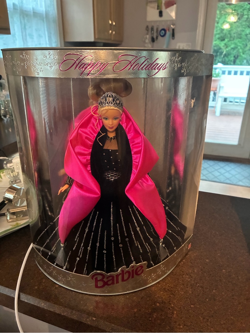 Barbie Black Gown with Hot Pink Cape Holiday Collector Doll